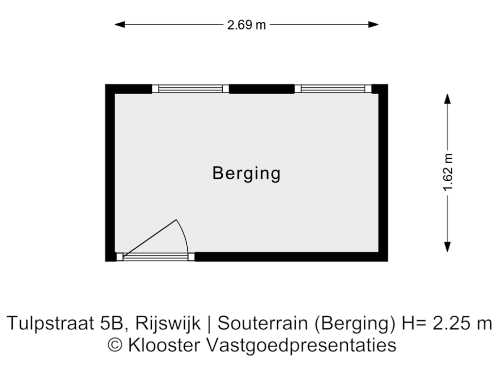 Bekijk plattegrond van Souterrain (Berging) van Tulpstraat 5-B