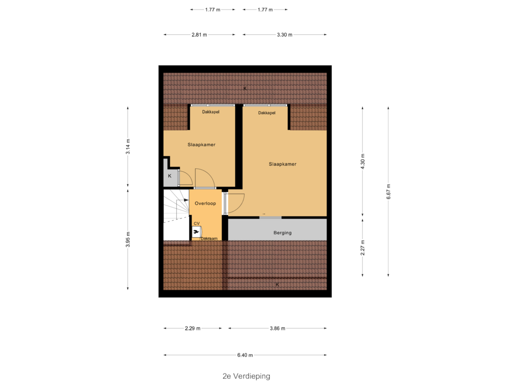 View floorplan of 2e Verdieping of Steynlaan 98