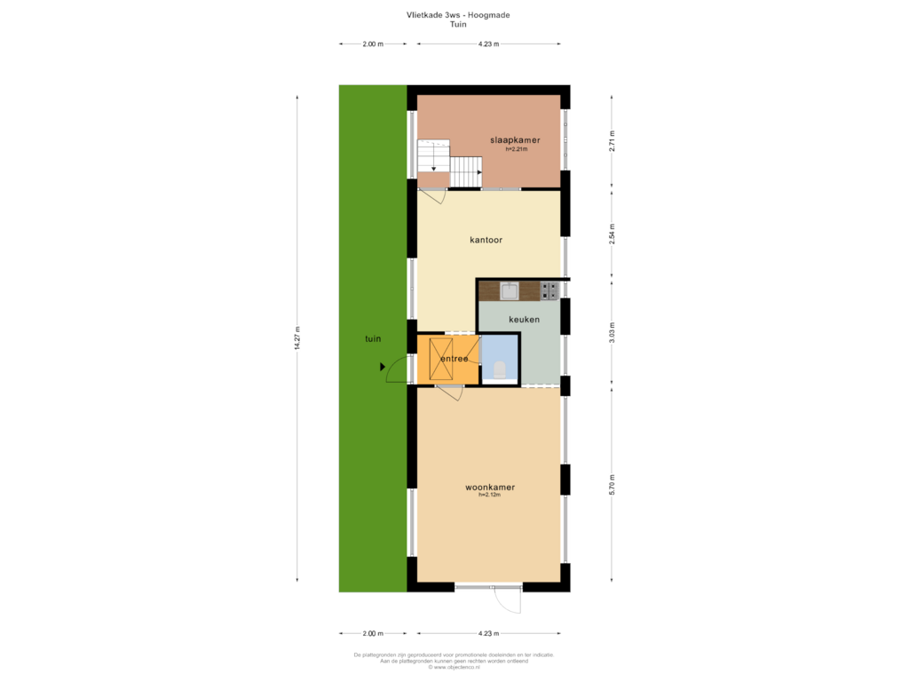 Bekijk plattegrond van TUIN van Vlietkade 3-W