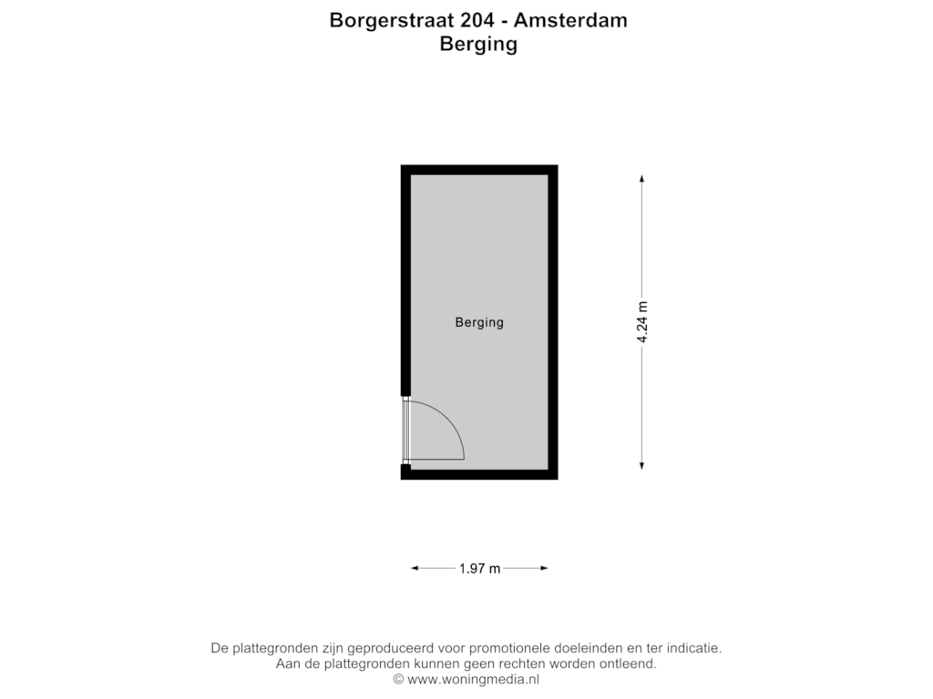 Bekijk plattegrond van Berging van Borgerstraat 204-2