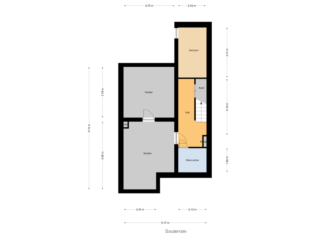 View floorplan of Souterrain of Graafseweg 325