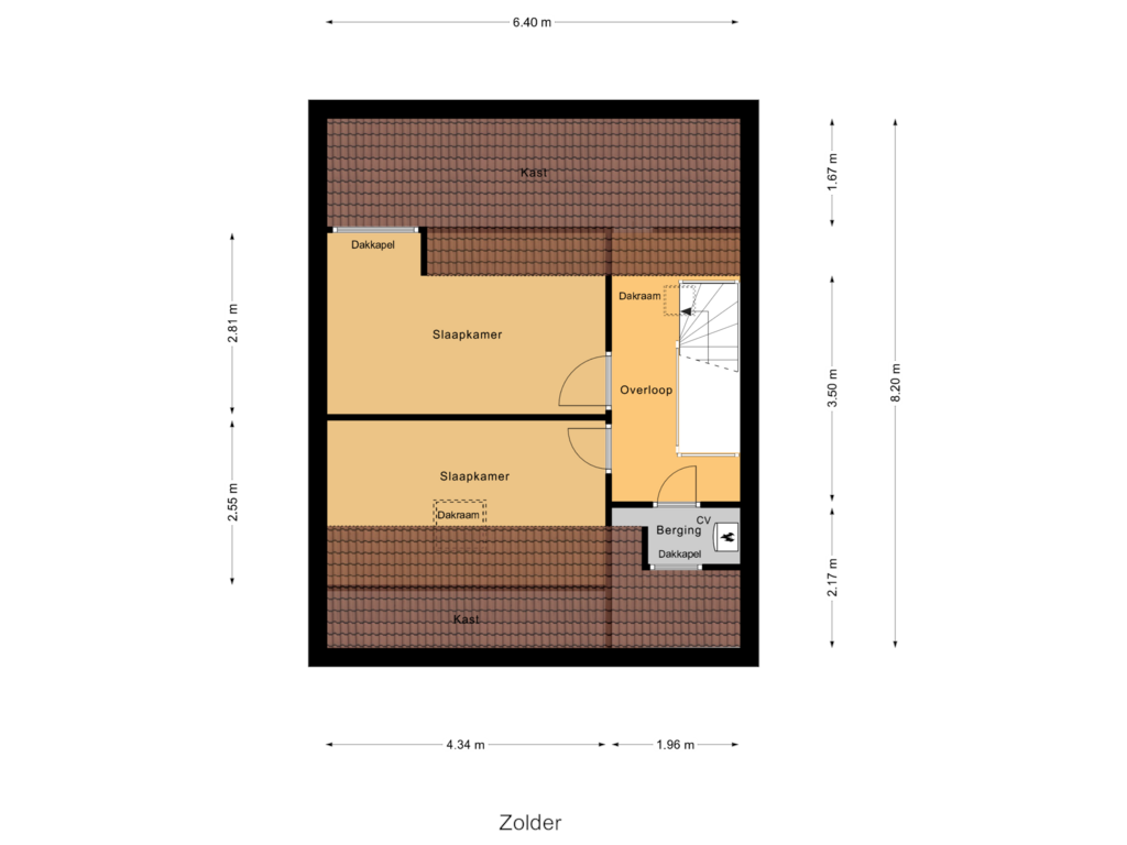 View floorplan of Zolder of Graafseweg 325