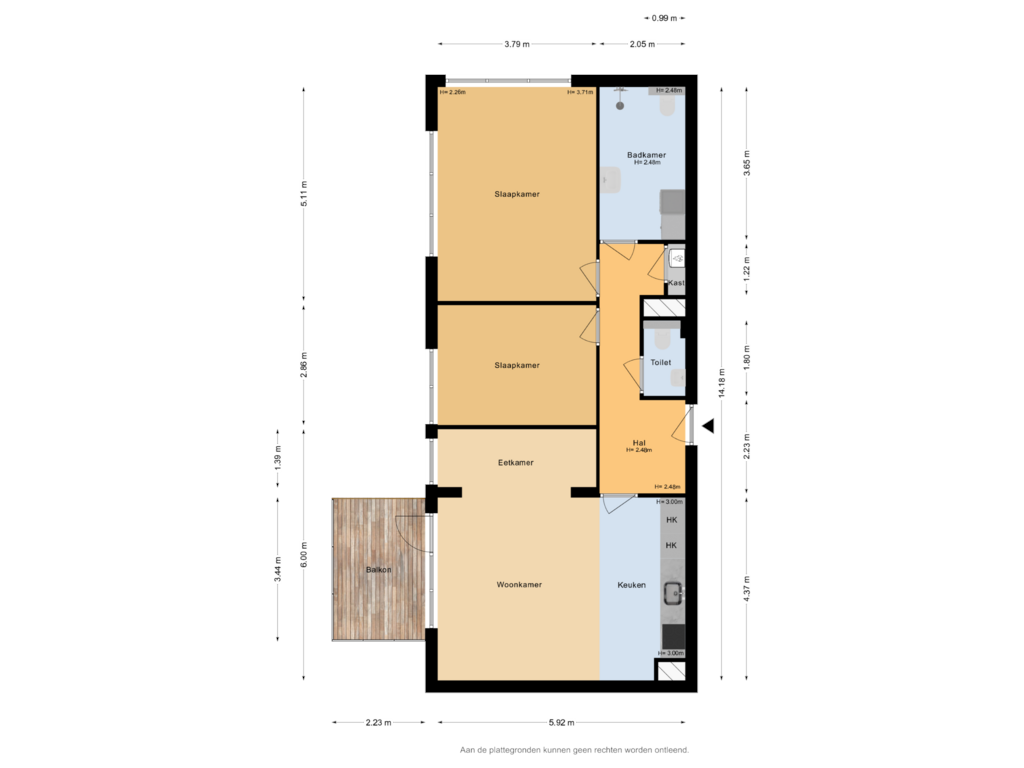 View floorplan of Appartement of Tepelenburgweg 3-23