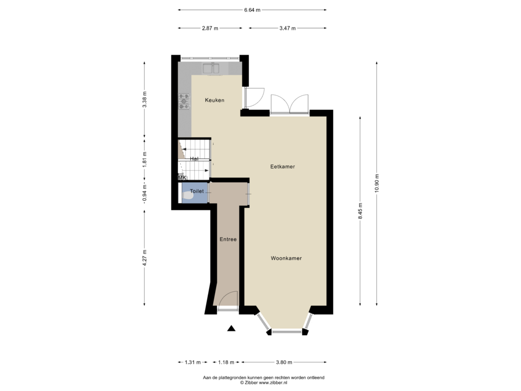 View floorplan of Begane Grond of van Langeveldstraat 6