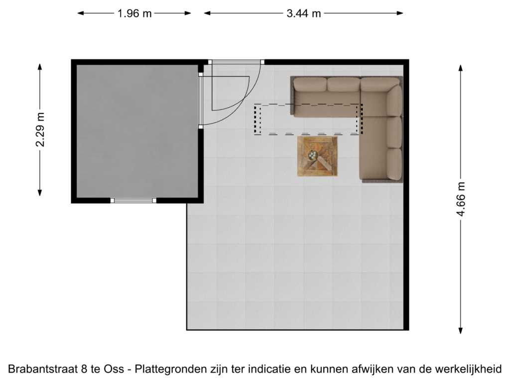 View floorplan of Brabantstraat 8 te Oss - Overkapping en berging of Brabantstraat 8