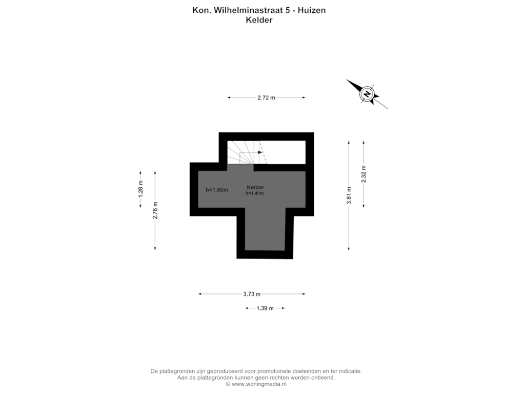 View floorplan of Kelder of Koningin Wilhelminastraat 5