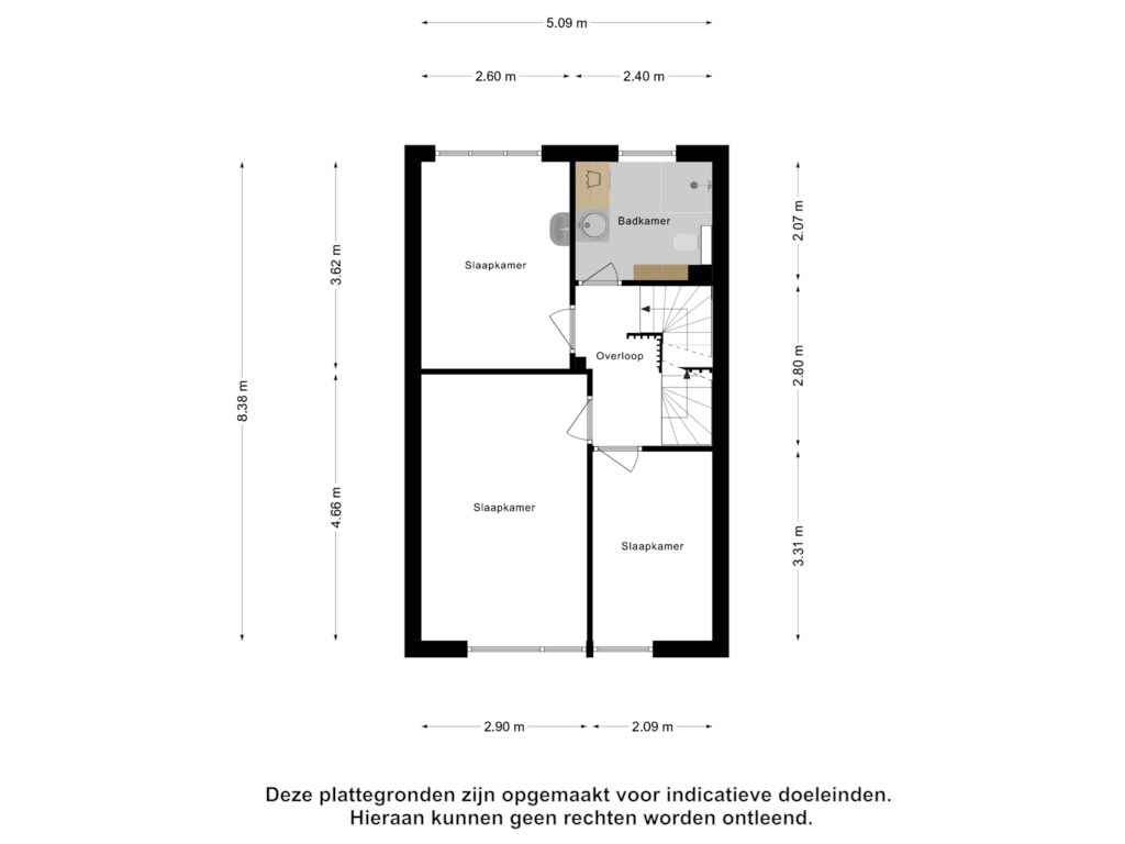 Bekijk plattegrond van Eerste Verdieping van Poolsterstraat 9