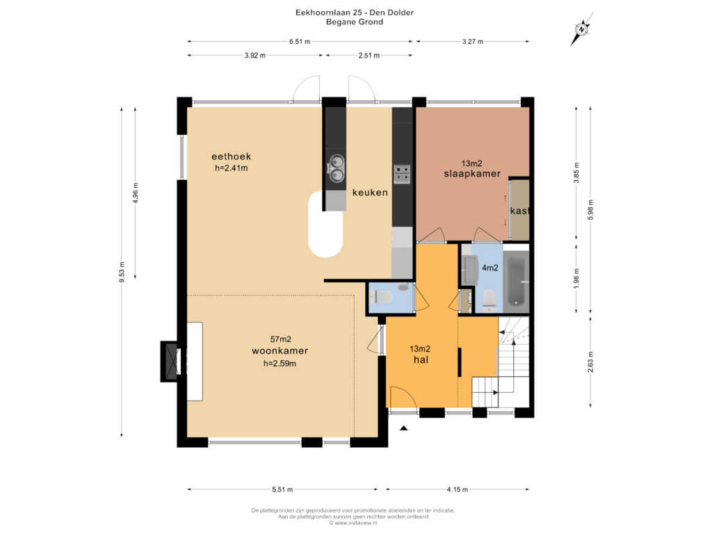 View floorplan of BEGANE GROND of Eekhoornlaan 25