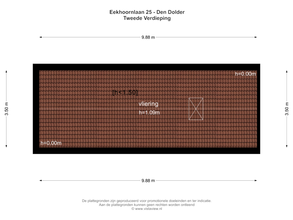 View floorplan of TWEEDE VERDIEPING of Eekhoornlaan 25