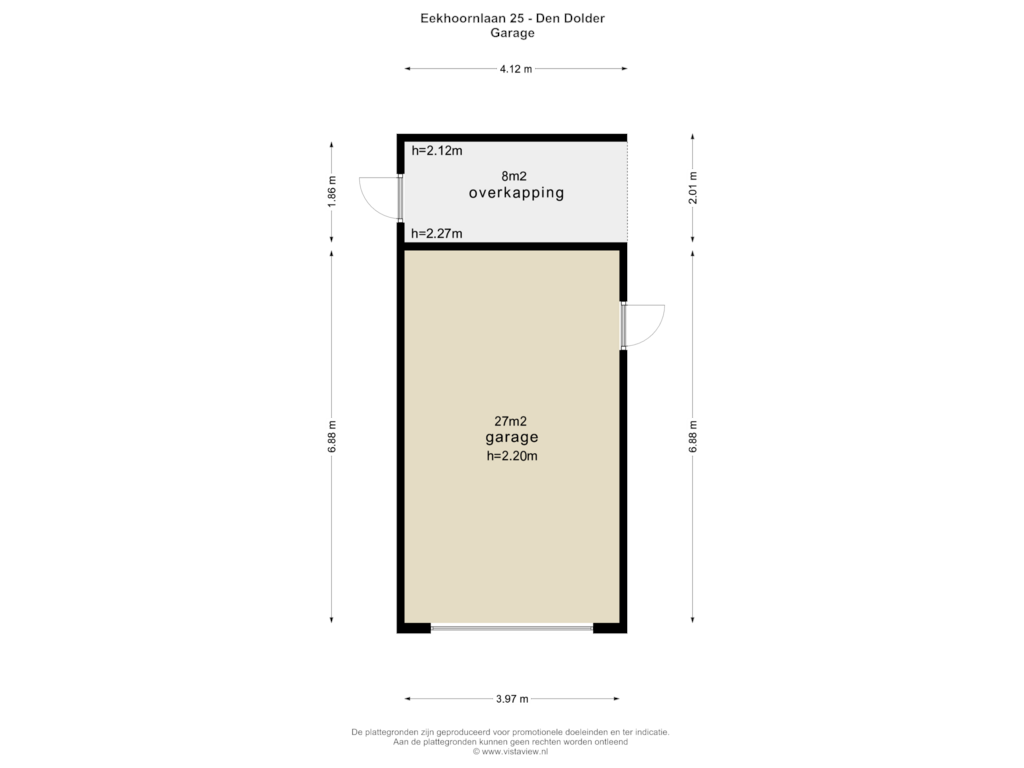 View floorplan of GARAGE of Eekhoornlaan 25