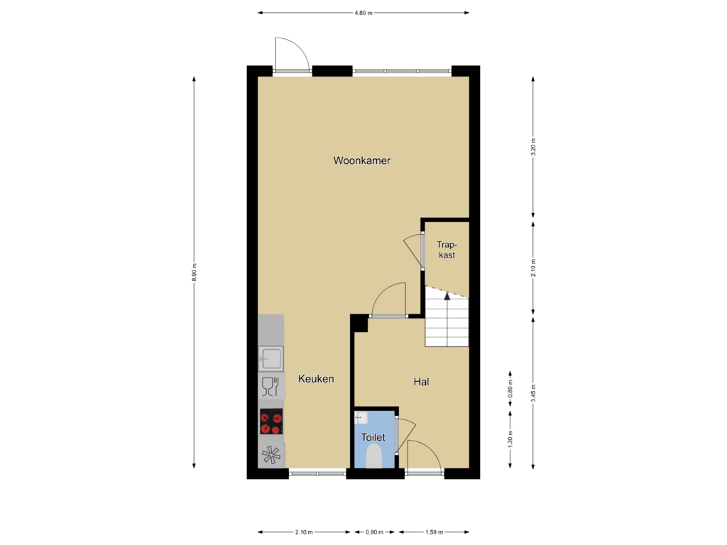 Bekijk plattegrond van Begane grond van De Hoeve 38