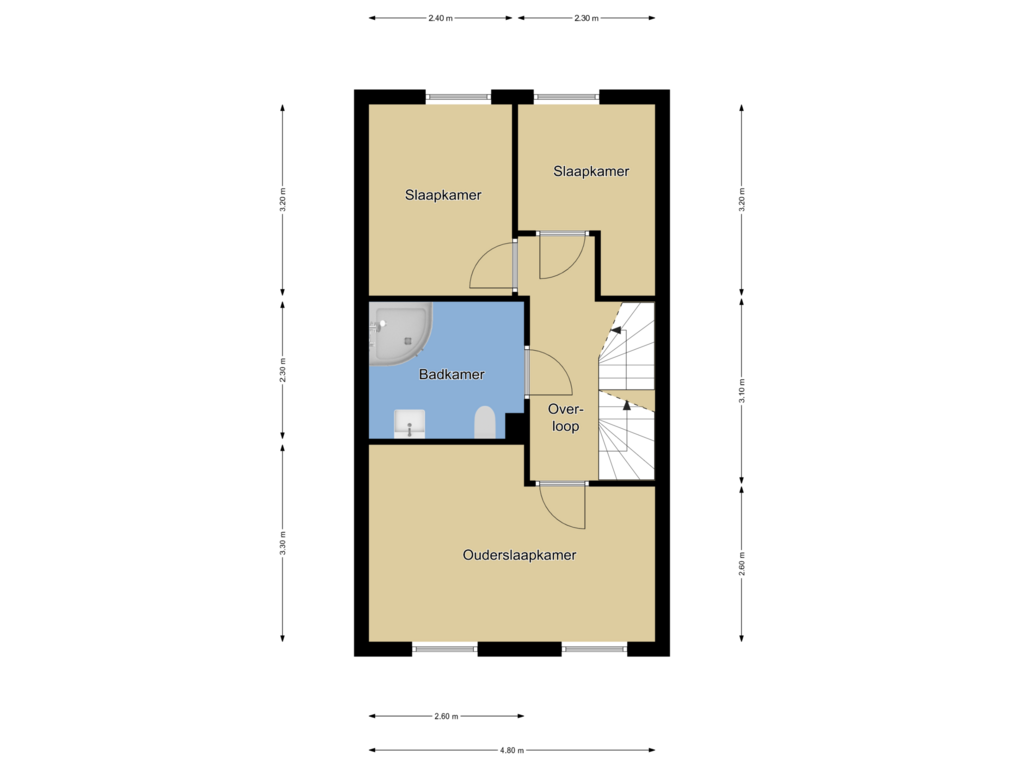 Bekijk plattegrond van 1e verdieping van De Hoeve 38