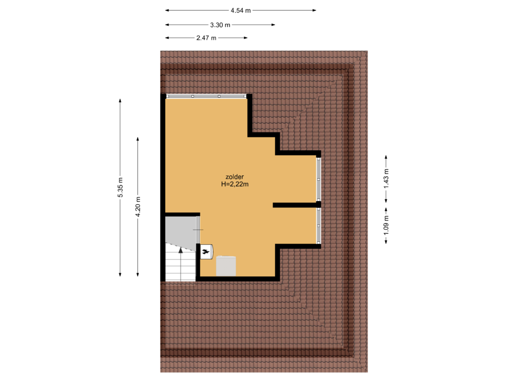 Bekijk plattegrond van Tweede verdieping van Keizer Ottostraat 93