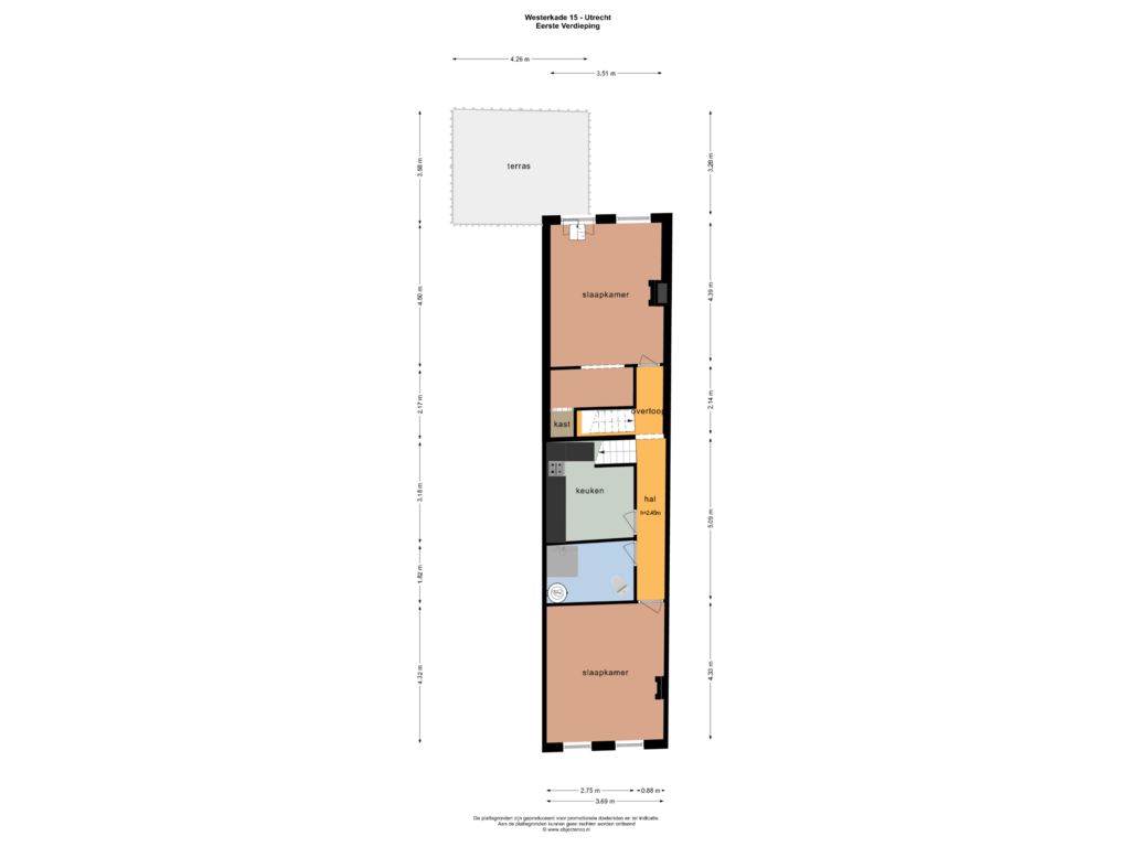 Bekijk plattegrond van Eerste Verdieping van Westerkade 15