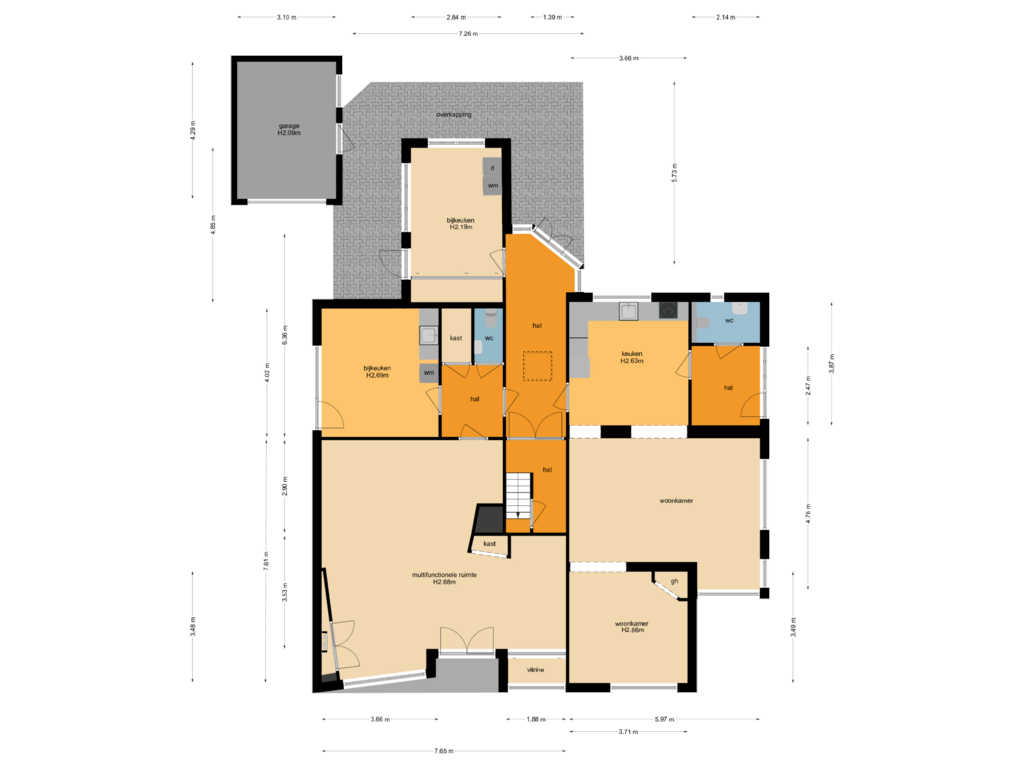 View floorplan of Begane grond of Sint Martinusstraat 8