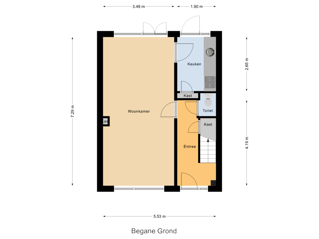 Bekijk plattegrond van Begane Grond van Goselingstraat 17