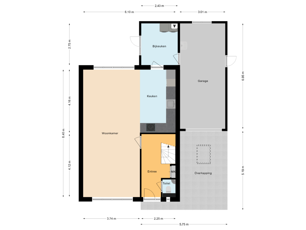 Bekijk plattegrond van Begane grond van Booyenverlaat 3