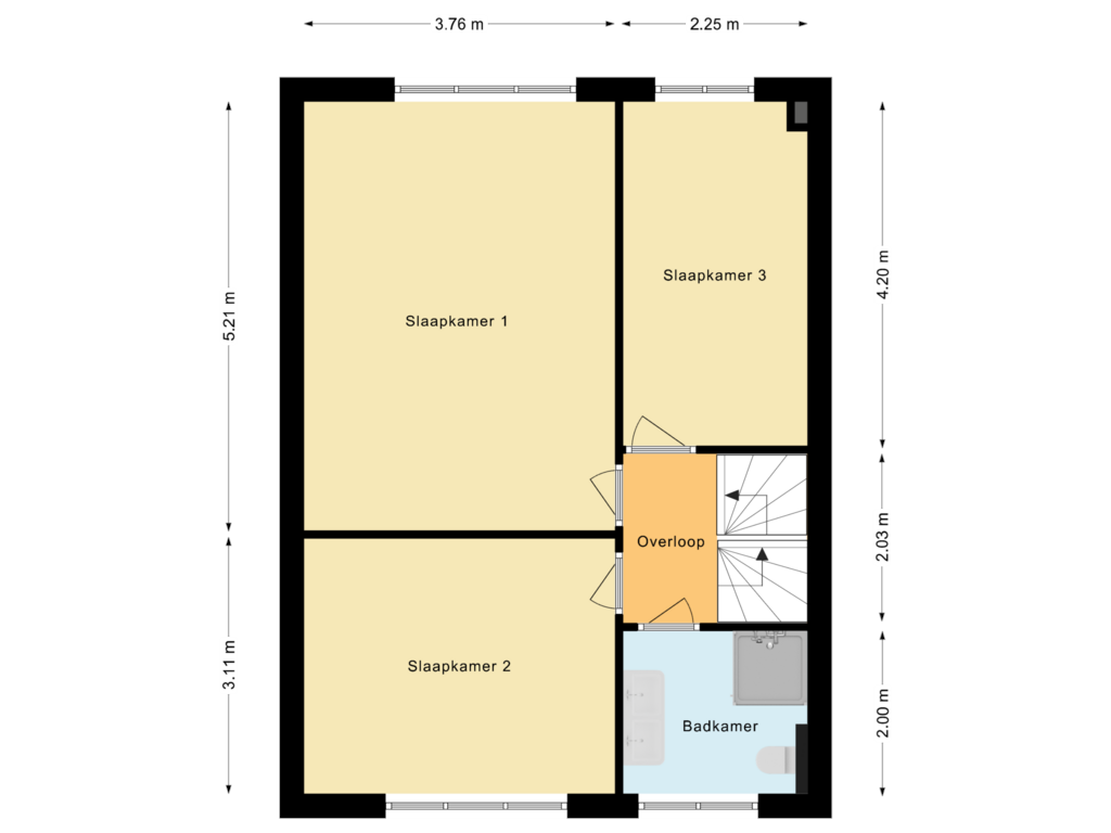 Bekijk plattegrond van Eerste verdieping van Booyenverlaat 3