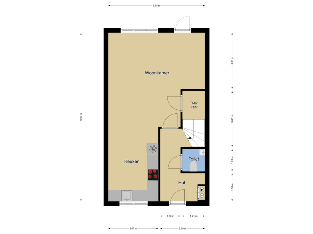 Bekijk plattegrond van Begane grond van Weegbree 47