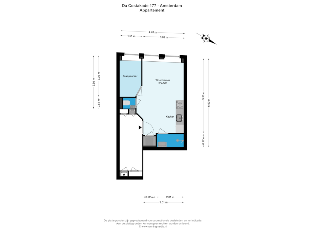 Bekijk plattegrond van Appartement van Da Costakade 177-3V