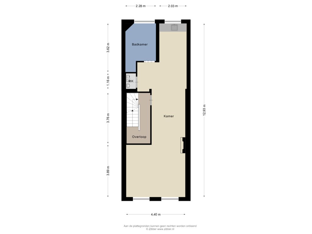 View floorplan of Eerste verdieping of Proosdijweg 63