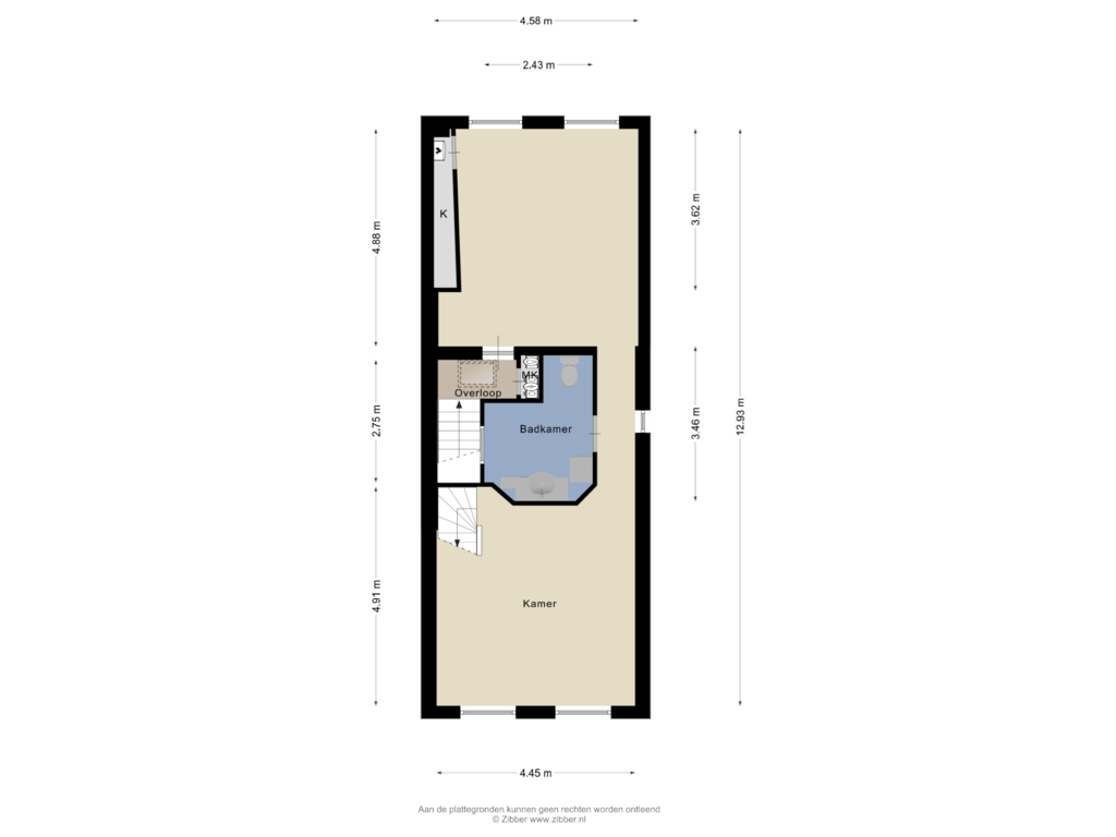 View floorplan of Tweede verdieping of Proosdijweg 63