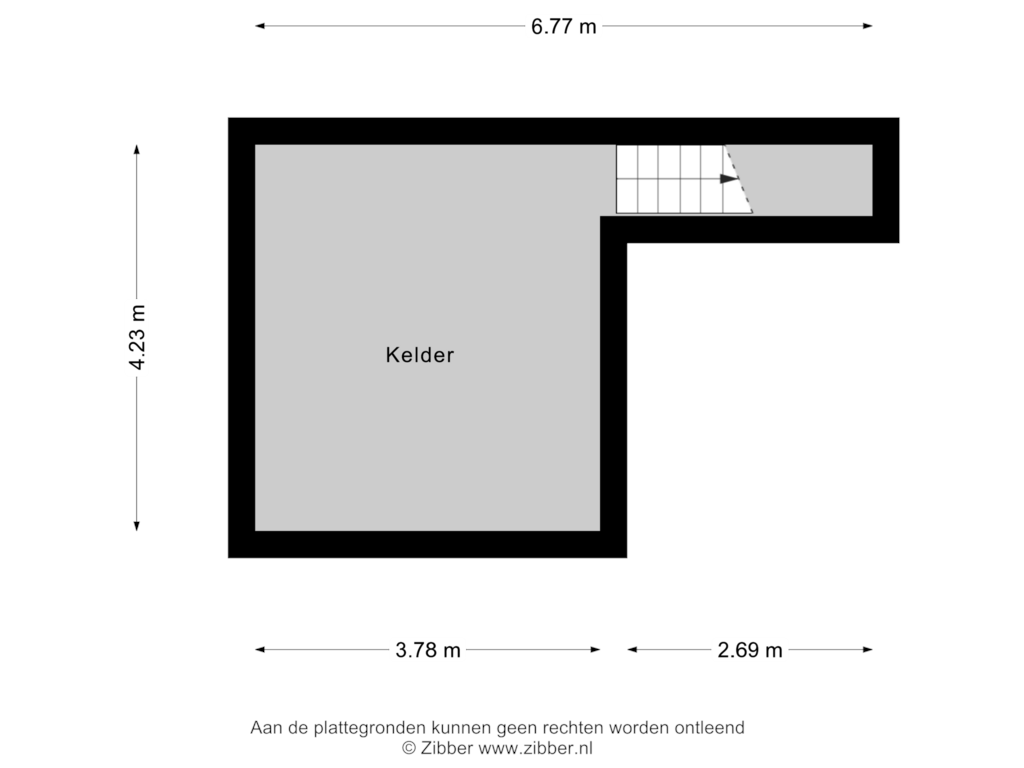 View floorplan of Kelder of Proosdijweg 63