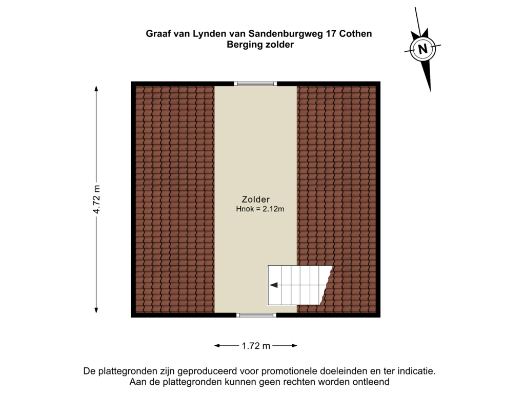 Bekijk plattegrond van Berging zolder van Graaf van Lynden van Sandenburgweg 17