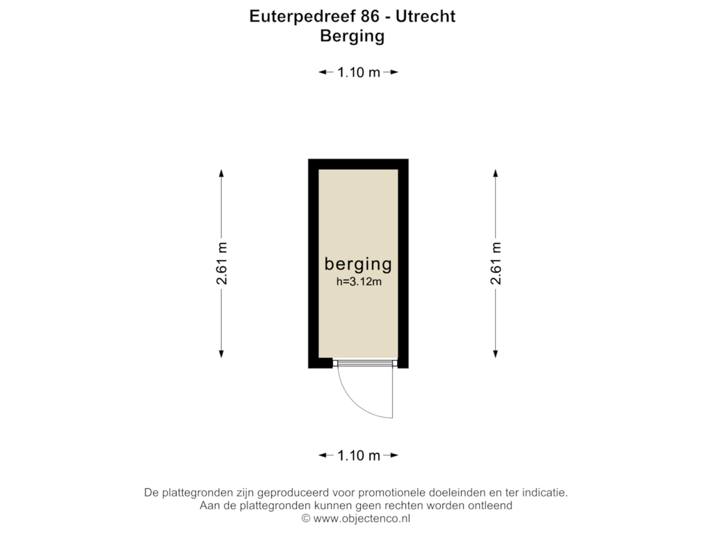 Bekijk plattegrond van Berging van Euterpedreef 86