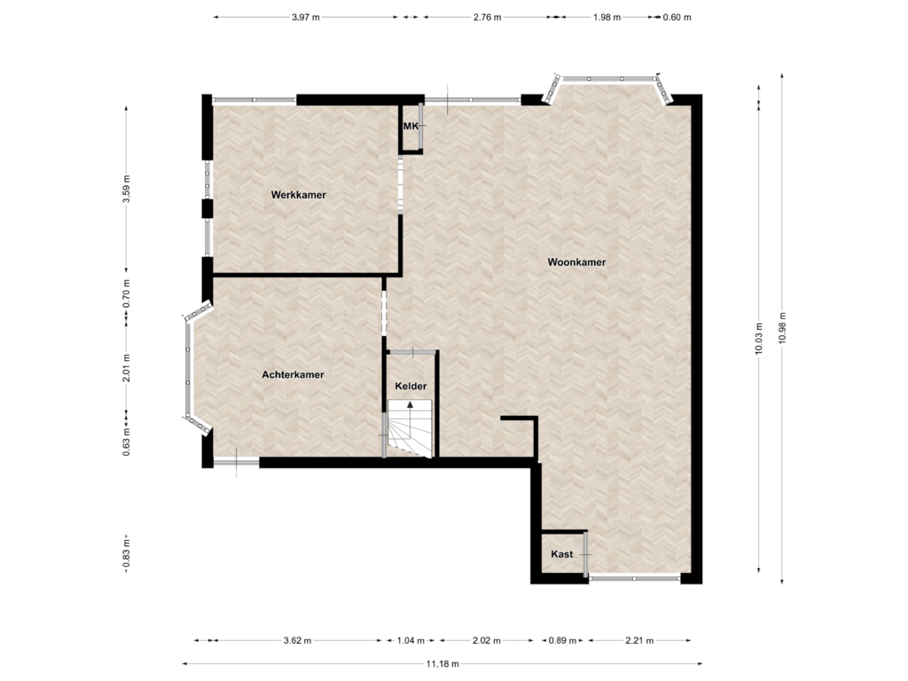 Bekijk plattegrond van Begane grond van Hoofdweg Oost 71