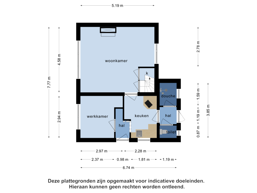 Bekijk plattegrond van Begane grond van Maasdijk 102