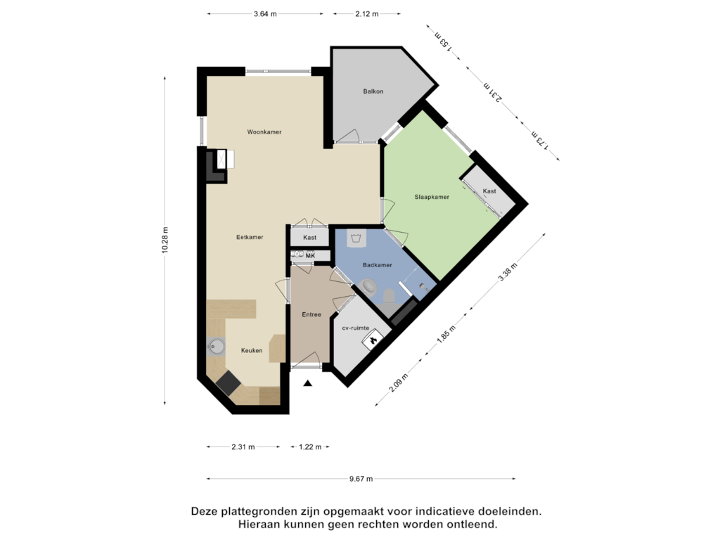 Bekijk plattegrond van Appartement van G van Damstraat 43