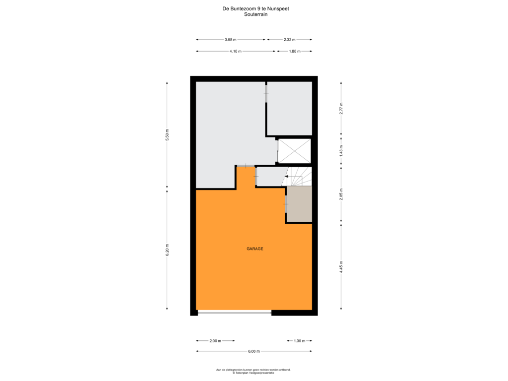 Bekijk plattegrond van Souterrain van De Buntezoom 9