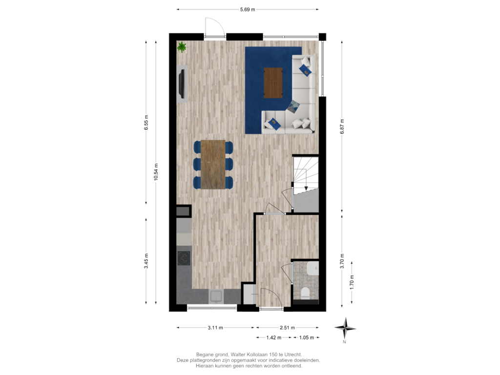 Bekijk plattegrond van Begane grond van Walter Kollolaan 150