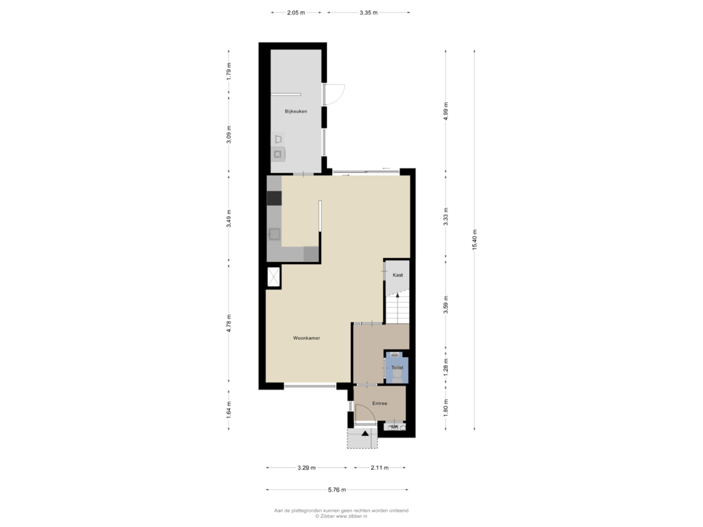 Bekijk plattegrond van Begane grond van De Kubbing 19