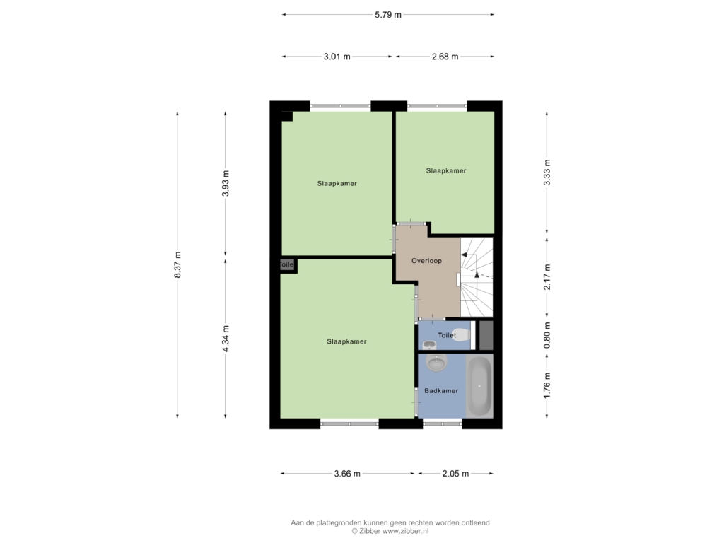 Bekijk plattegrond van Eerste verdieping van De Kubbing 19