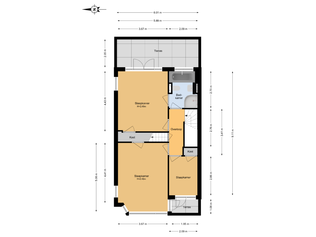 Bekijk plattegrond van 1e Verdieping van Willem de Zwijgerlaan 11