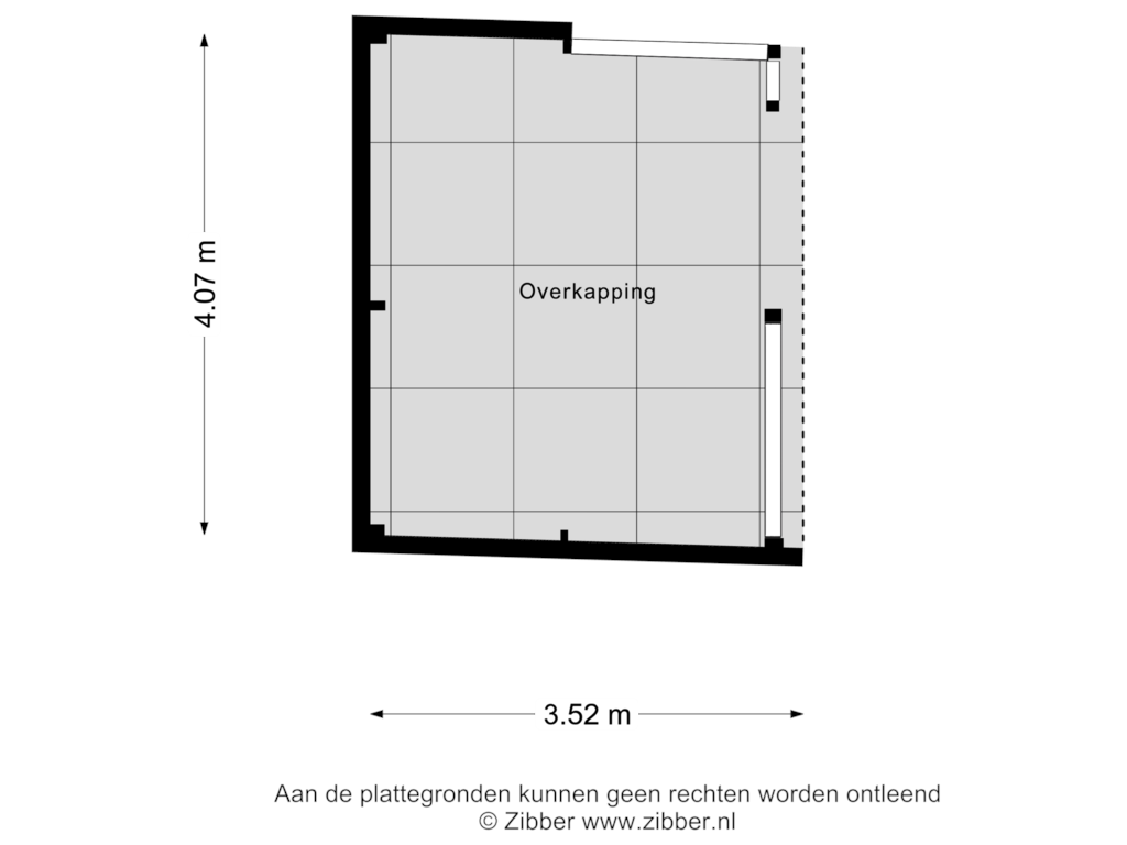 Bekijk plattegrond van Overkapping van Roswinkelerstraat 87