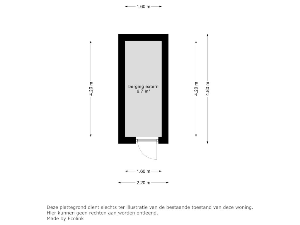 View floorplan of berging extern of Hoogstraat 142-A