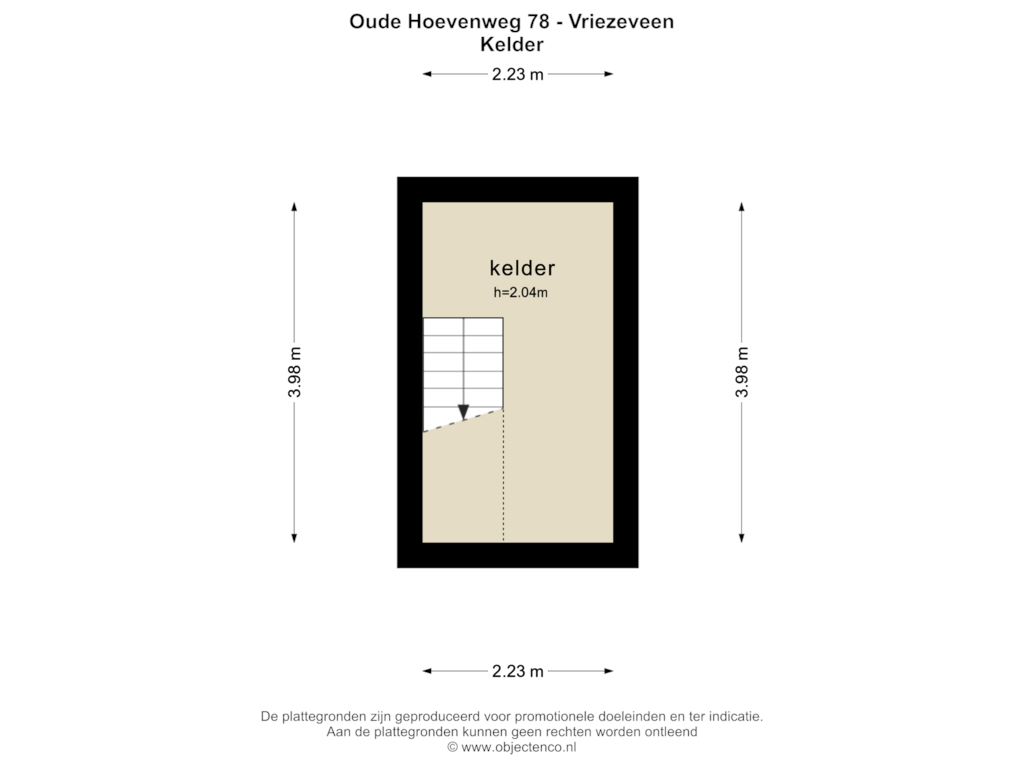 View floorplan of KELDER of Oude Hoevenweg 78