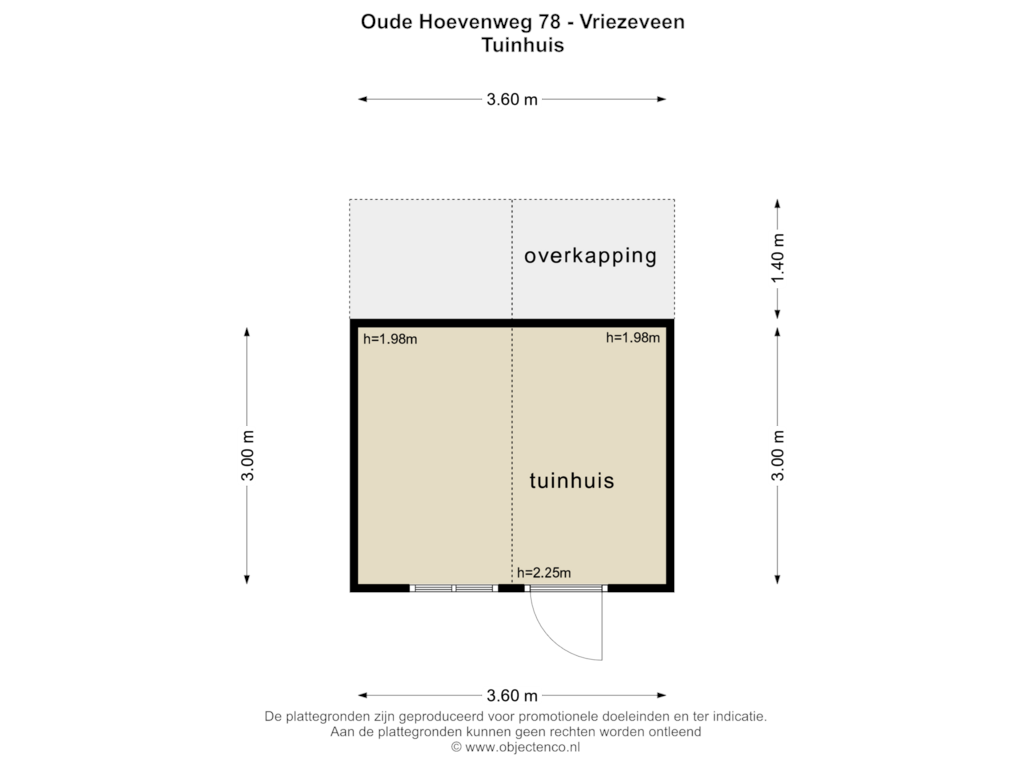 View floorplan of TUINHUIS of Oude Hoevenweg 78