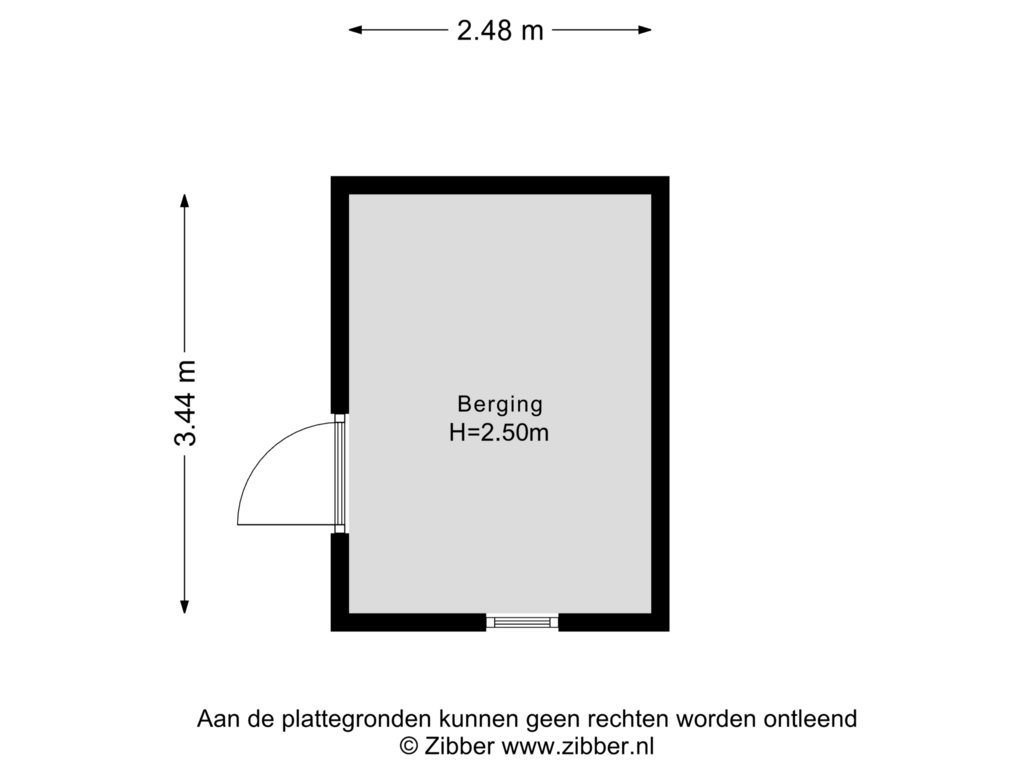 Bekijk plattegrond van Berging van Mauritsweg 20