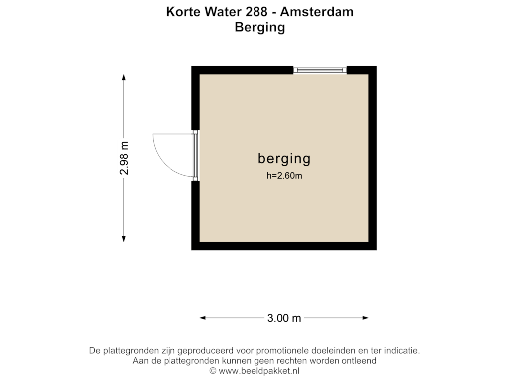 View floorplan of BERGING of Korte Water 288