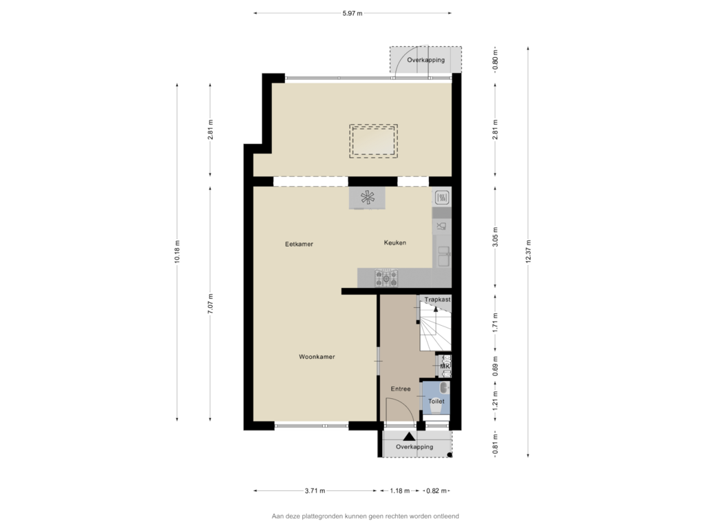 Bekijk plattegrond van Begane grond van van Hornstraat 57