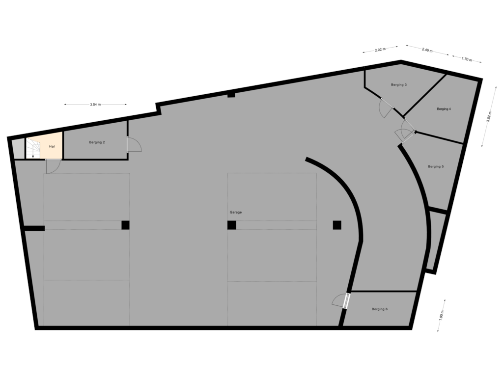 View floorplan of Begane Grond of Kortestraat 1-B