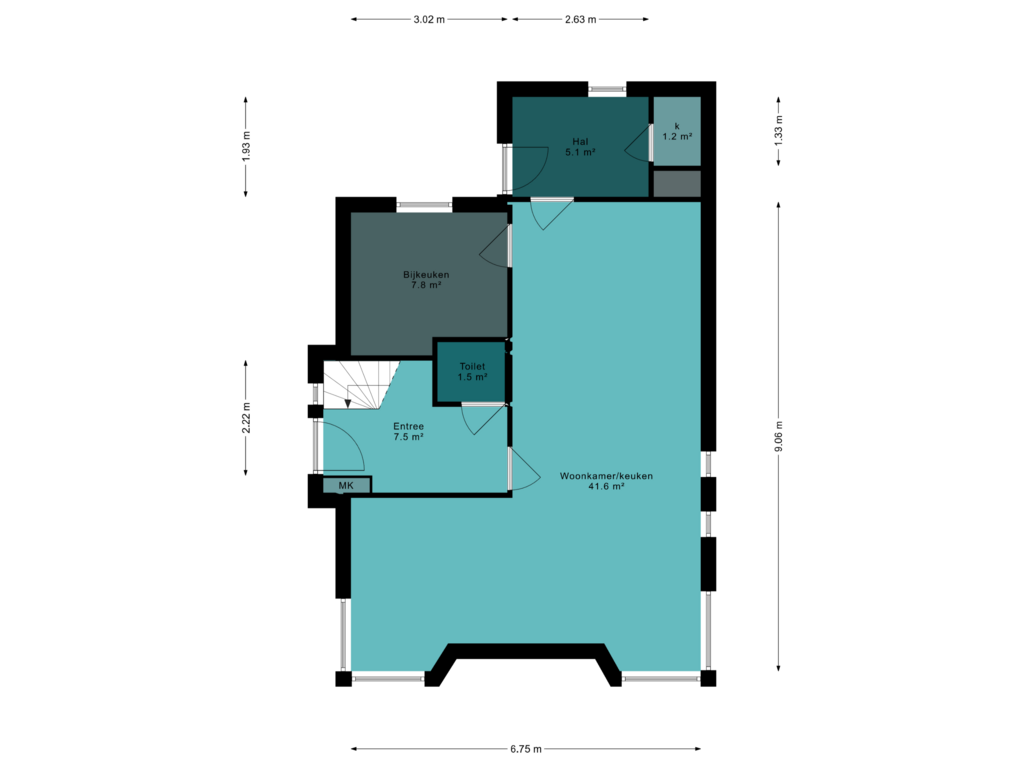 View floorplan of Begane grond of Hoofdstraat 88