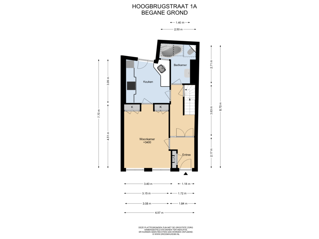 View floorplan of Begane Grond of Hoogbrugstraat 1-A