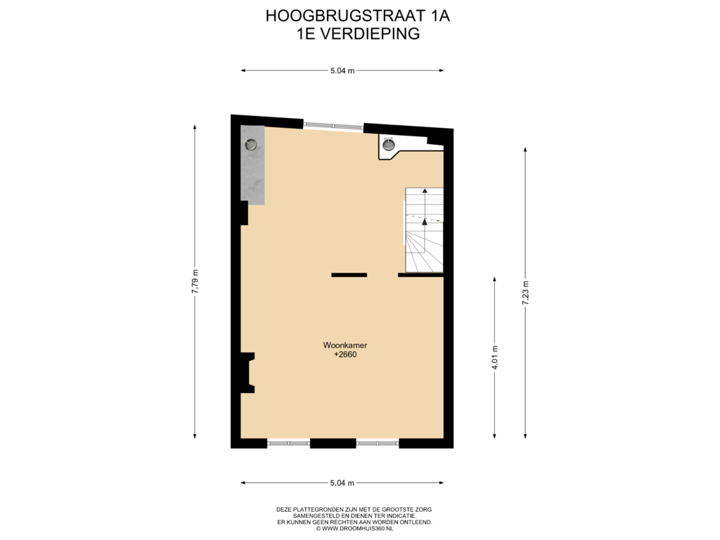 View floorplan of 1E Verdieping of Hoogbrugstraat 1-A