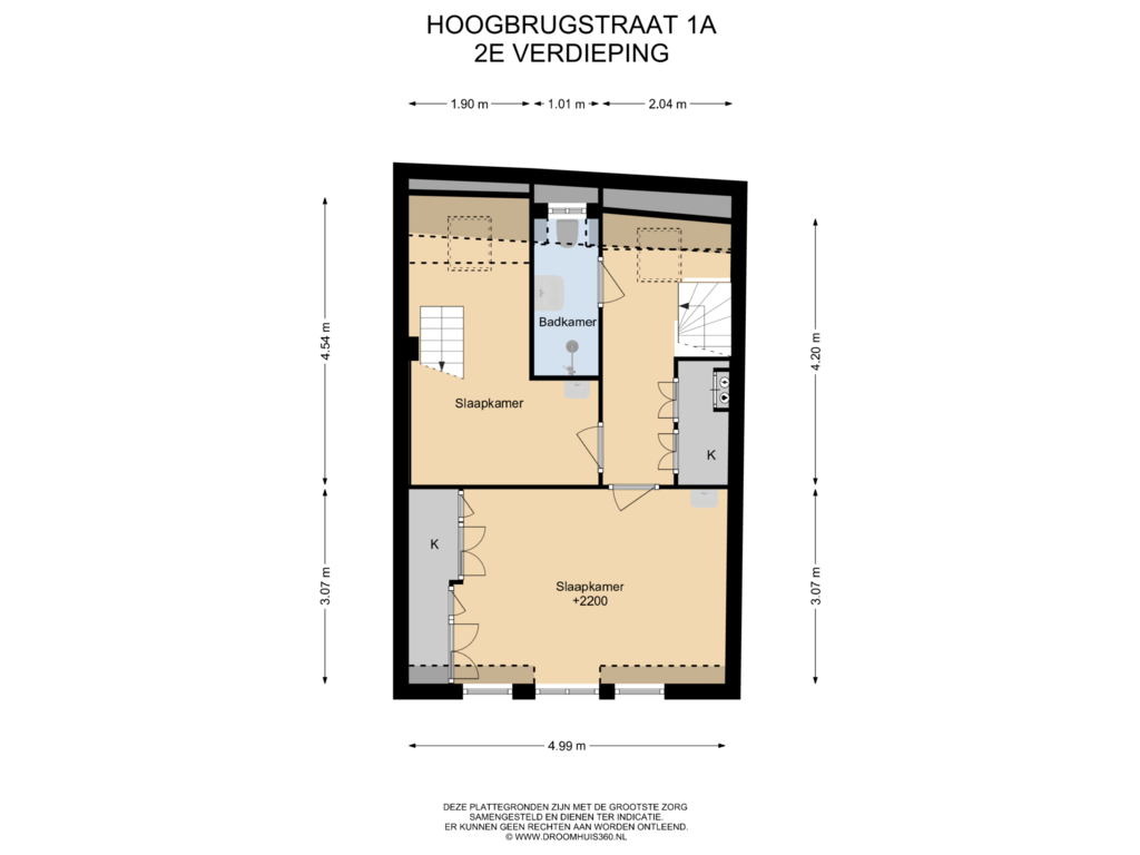 View floorplan of 2E Verdieping of Hoogbrugstraat 1-A