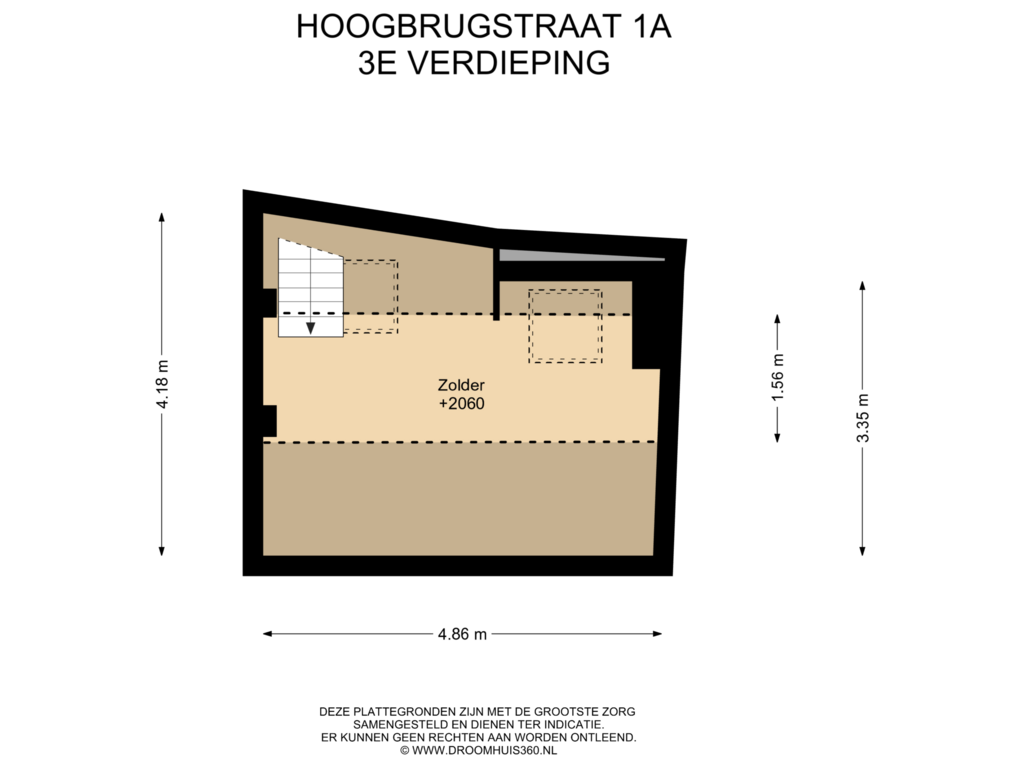 View floorplan of 3E Verdieping of Hoogbrugstraat 1-A